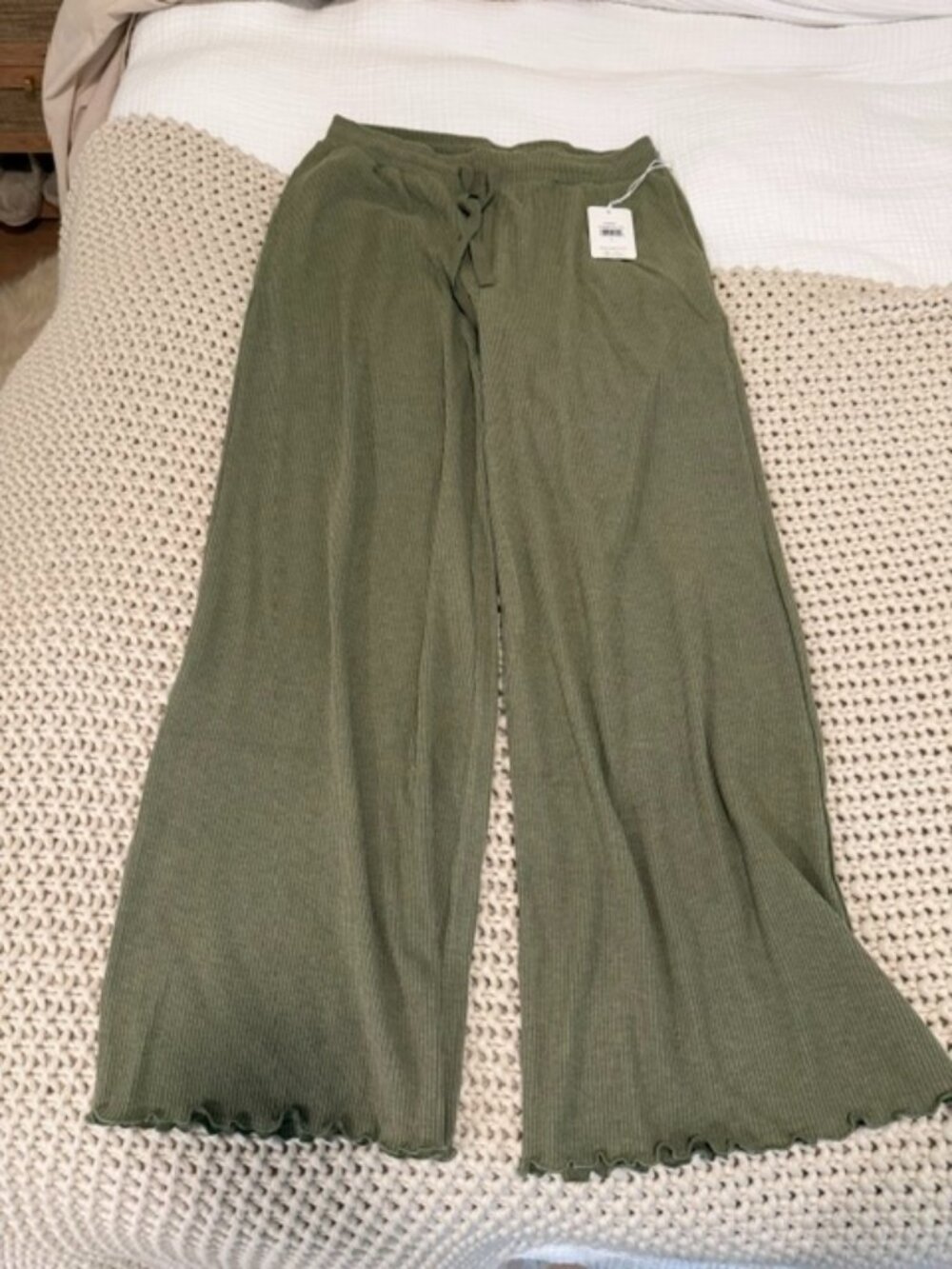 PJ Salvage -Soft Olive Rib Knit Lounge Pants - NWTO